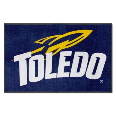 Fan Mats  LLC Toledo Rockets 4x6 Logo Mat Landscape Navy