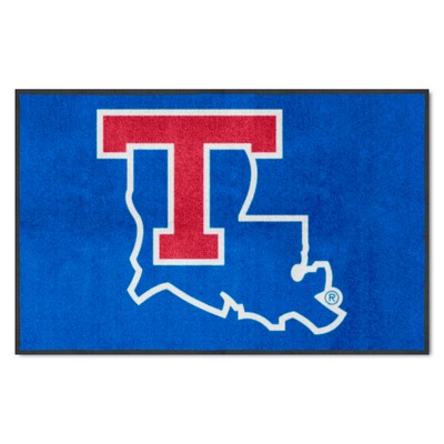 Fan Mats  LLC Louisiana Tech Bulldogs 4x6 Logo Mat Landscape Blue