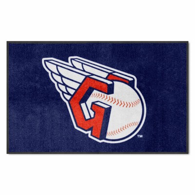 Fan Mats  LLC Cleveland Indians 4x6 Logo Mat Landscape Navy