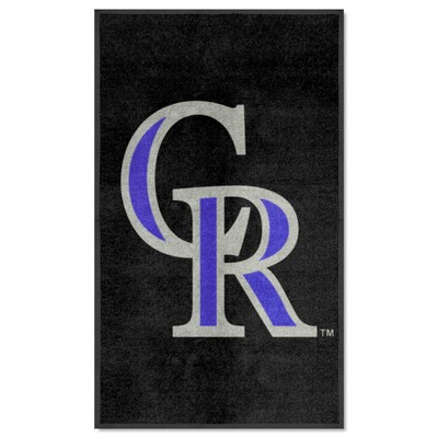 Fan Mats  LLC Colorado Rockies 3x5 Logo Mat Portrait Black