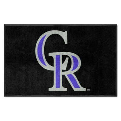 Fan Mats  LLC Colorado Rockies 4x6 Logo Mat Landscape Black