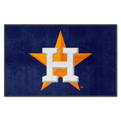 Fan Mats  LLC Houston Astros 4x6 Logo Mat Landscape Navy