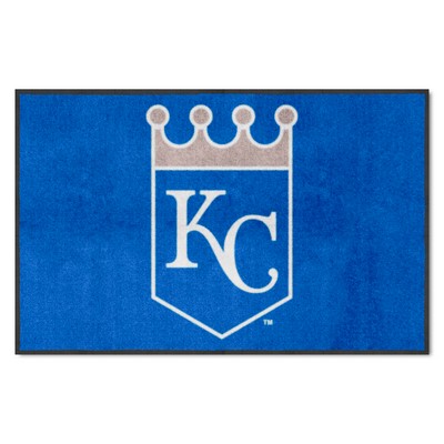 Fan Mats  LLC Kansas City Royals 4x6 Logo Mat Landscape Blue