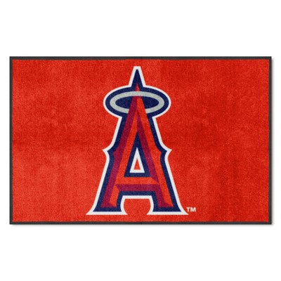 Fan Mats  LLC Los Angeles Angels 4x6 Logo Mat Landscape Red