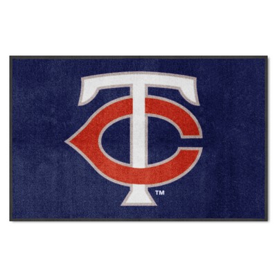 Fan Mats  LLC Minnesota Twins 4x6 Logo Mat Landscape Navy