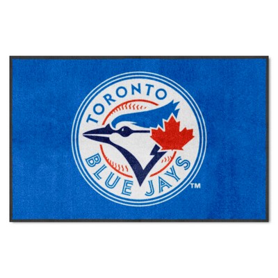 Fan Mats  LLC Toronto Blue Jays 4x6 Logo Mat Landscape Blue