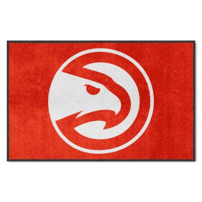 Fan Mats  LLC Atlanta Hawks 4x6 Logo Mat Landscape Red