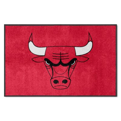 Fan Mats  LLC Chicago Bulls 4x6 Logo Mat Landscape Red