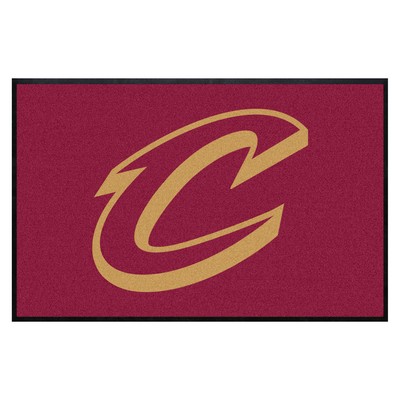 Fan Mats  LLC Cleveland Cavaliers 4x6 Logo Mat Landscape Wine