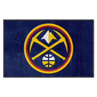 Fan Mats  LLC Denver Nuggets 4x6 Logo Mat Landscape Navy