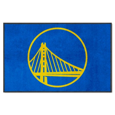 Fan Mats  LLC Golden State Warriors 4x6 Logo Mat Landscape Royal