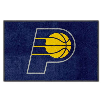 Fan Mats  LLC Indiana Pacers 4x6 Logo Mat Landscape Navy