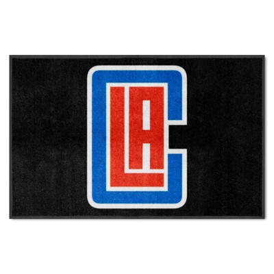 Fan Mats  LLC Los Angeles Clippers 4x6 Logo Mat Landscape Black