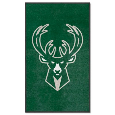 Fan Mats  LLC Milwaukee Bucks 3x5 Logo Mat Portrait Green