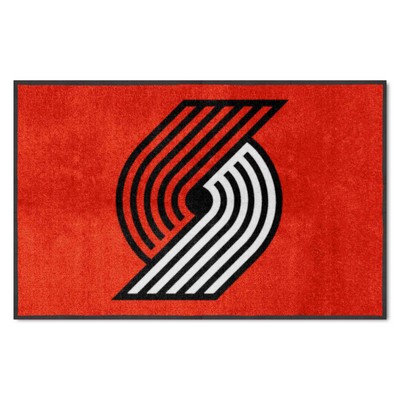 Fan Mats  LLC Portland Trail Blazers 4x6 Logo Mat Landscape Red