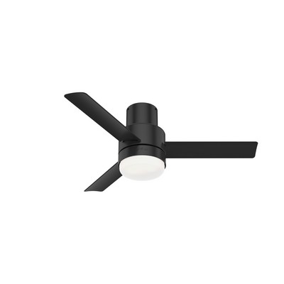 Casablanca Fan Co Casablanca 44 inch Gilmour Matte Black Low Profile Damp Rated Ceiling Fan with LED Light Kit and Han Black