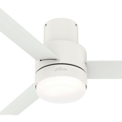 Casablanca Fan Co Casablanca 44 inch Gilmour Matte White Low Profile Damp Rated Ceiling Fan with LED Light Kit and Han White