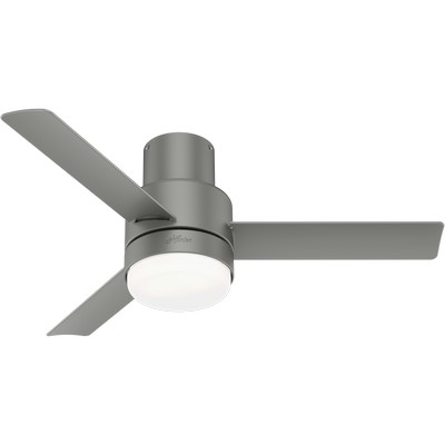 Casablanca Fan Co Casablanca 44 inch Gilmour Matte Silver Low Profile Damp Rated Ceiling Fan with LED Light Kit and Ha Silver