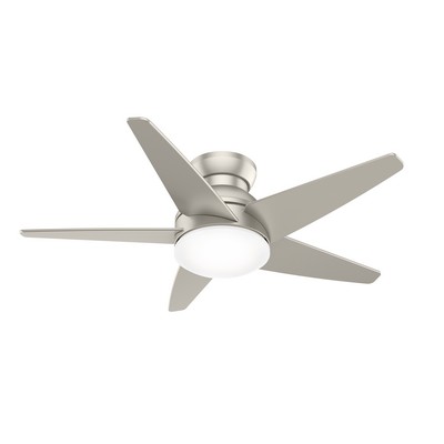 Casablanca Fan Co Casablanca 44 inch Isotope Matte Nickel Low Profile Ceiling Fan with LED Light Kit and Wall Control Brushed Nickel/Chrome