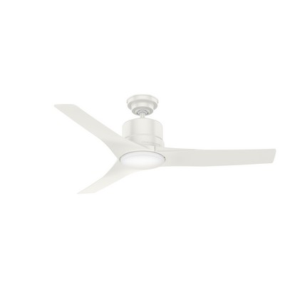 Casablanca Fan Co Casablanca 52 inch Piston Fresh White Damp Rated Ceiling Fan with LED Light Kit and Handheld Remote White