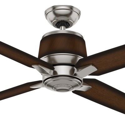 Casablanca Fan Co Casablanca 54 inch Aris Brushed Nickel Damp Rated Ceiling Fan and Wall Control Brushed Nickel/Chrome