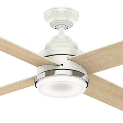 Casablanca Fan Co Casablanca 54 inch Daphne Fresh White Ceiling Fan with LED Light Kit and Wall Control White