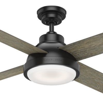 Casablanca Fan Co Casablanca 54 inch Levitt Matte Black Ceiling Fan with LED Light Kit and Wall Control Black