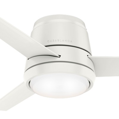 Casablanca Fan Co Casablanca 44 inch Commodus Fresh White Low Profile Ceiling Fan with LED Light Kit and Wall Control White