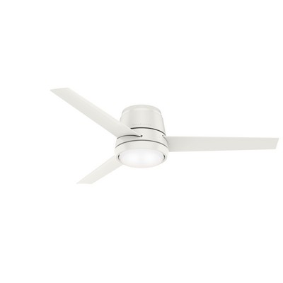 Casablanca Fan Co Casablanca 54 inch Commodus Fresh White Low Profile Ceiling Fan with LED Light Kit and Wall Control White