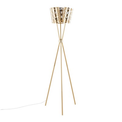 Lumisource Tres-Tripod 68in Metal Floor Lamp  Royal Gold Metal