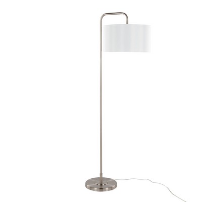 Lumisource Puck 63in Metal Floor Lamp Brushed Nickel