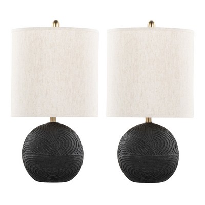 Lumisource Kona 23in Polyresin Table Lamp - Set of 2 Matte Black Polyresin