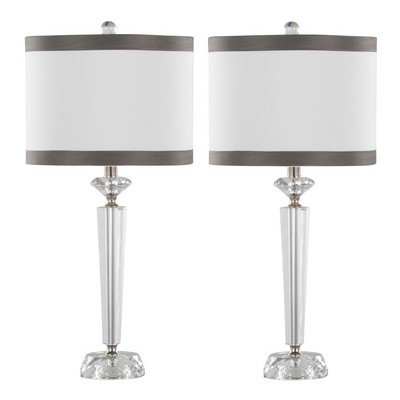 Lumisource Diamond Torch 25.75in Crystal Table Lamp - Set of 2 Clear Crystal