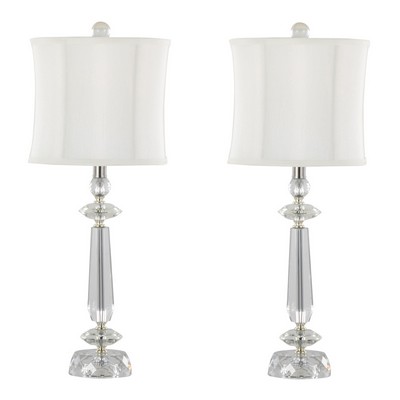 Lumisource Karat 25.5in Crystal Table Lamp - Set of 2 Clear Crystal