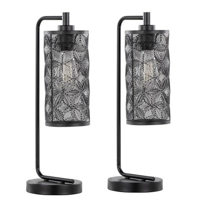 Lumisource Gwen 18in Metal Task Lamp - Set of 2 Matte Black Metal