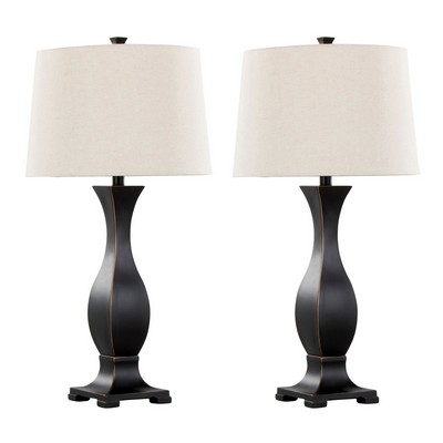 Lumisource Riley 29in Polyresin Table Lamp - Set of 2 Oil Rubbed Bronze Polyresin