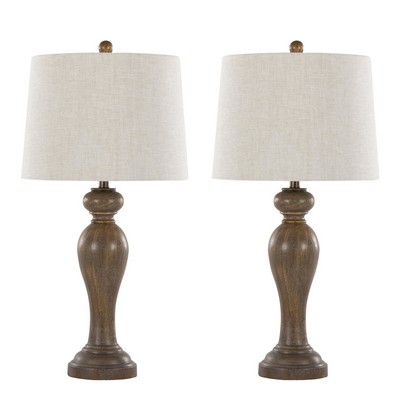 Lumisource Peppa 32in Poly Table Lamp - Set of 2 Opal Grey Polyresin