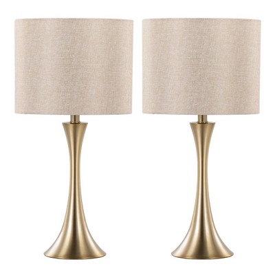 Lumisource Lenuxe 24in Metal Table Lamp - Set of 2 Gold Metal