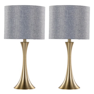 Lumisource Lenuxe 24in Metal Table Lamp - Set of 2 Gold Metal