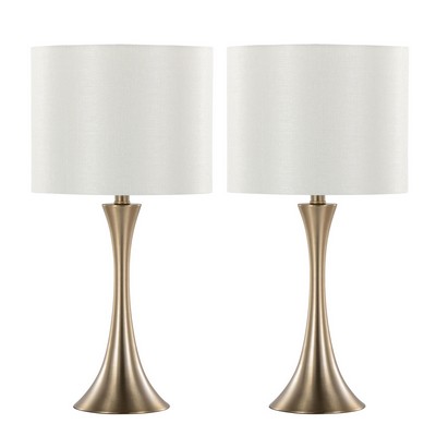 Lumisource Lenuxe 24in Metal Table Lamp - Set of 2 Gold Metal