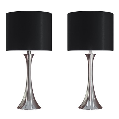 Lumisource Lenuxe 24in Metal Table Lamp - Set of 2 Polished Nickel