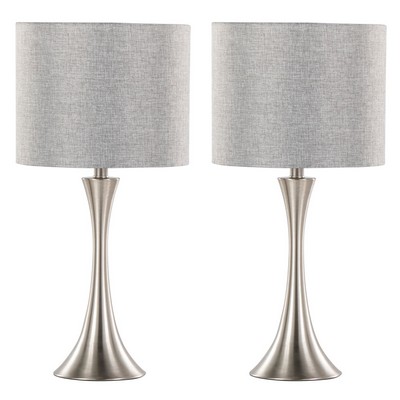 Lumisource Lenuxe 24in Metal Table Lamp - Set of 2 Polished Nickel