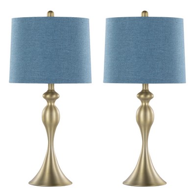 Lumisource Ashland 27in Metal Table Lamp - Set of 2 Gold Metal