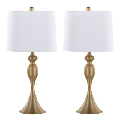 Lumisource Ashland 27in Metal Table Lamp - Set of 2 Gold Metal