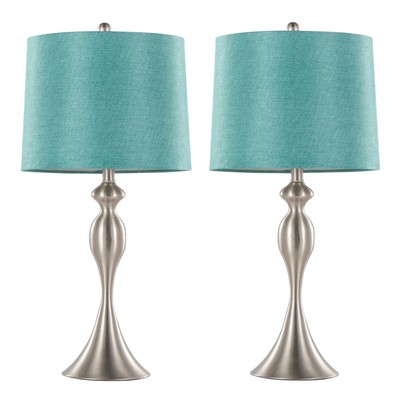 Lumisource Ashland 27in Metal Table Lamp - Set of 2 Brushed Nickel