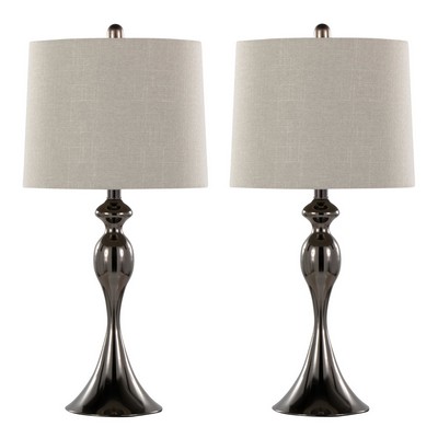 Lumisource Ashland 27in Metal Table Lamp - Set of 2 Gun Metal