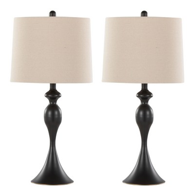 Lumisource Ashland 27in Metal Table Lamp - Set of 2 Oil Rubbed Bronze