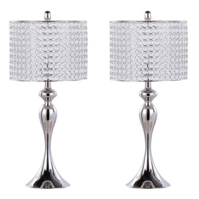 Lumisource Ashland 27in Metal Table Lamp - Set of 2 Polished Nickel