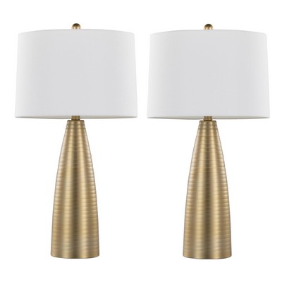 Lumisource Maya 27in Metal Table Lamp - Set of 2 Gold Metal