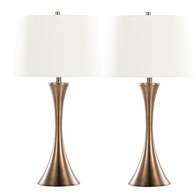 Lumisource Lenuxe 29in Metal Table Lamp - Set of 2 Matte Golden Bronze